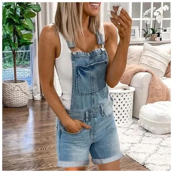 salopette short en jean femme sexy