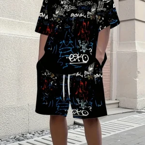 ensemble short tshirt homme graffiti