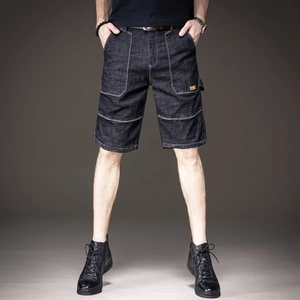 short en jean noir homme retro