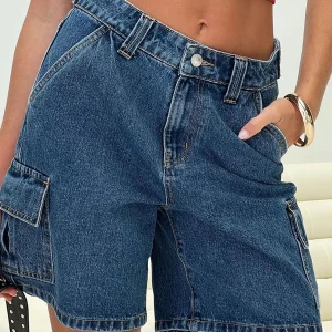 short en jean long rétro