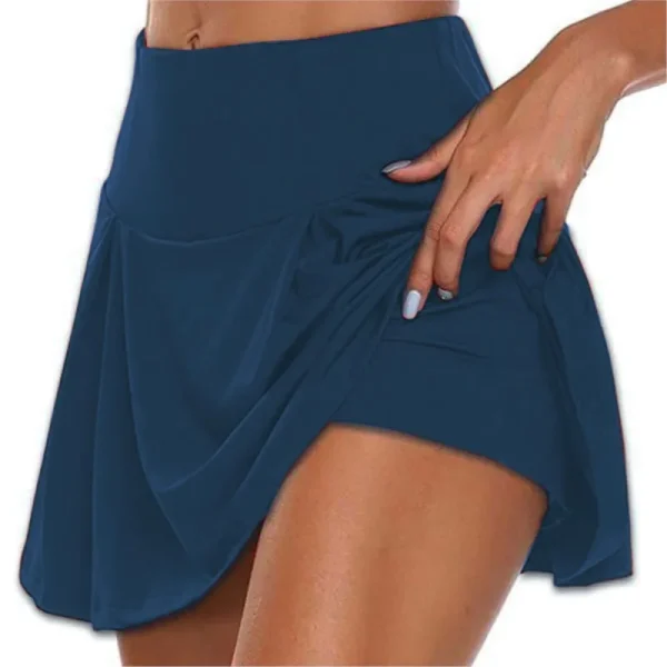jupe short bleu marine évasée