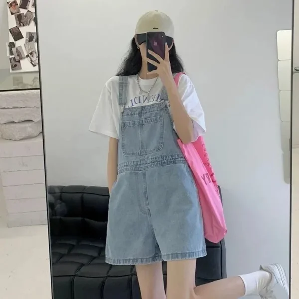 salopette short en jean femme été
