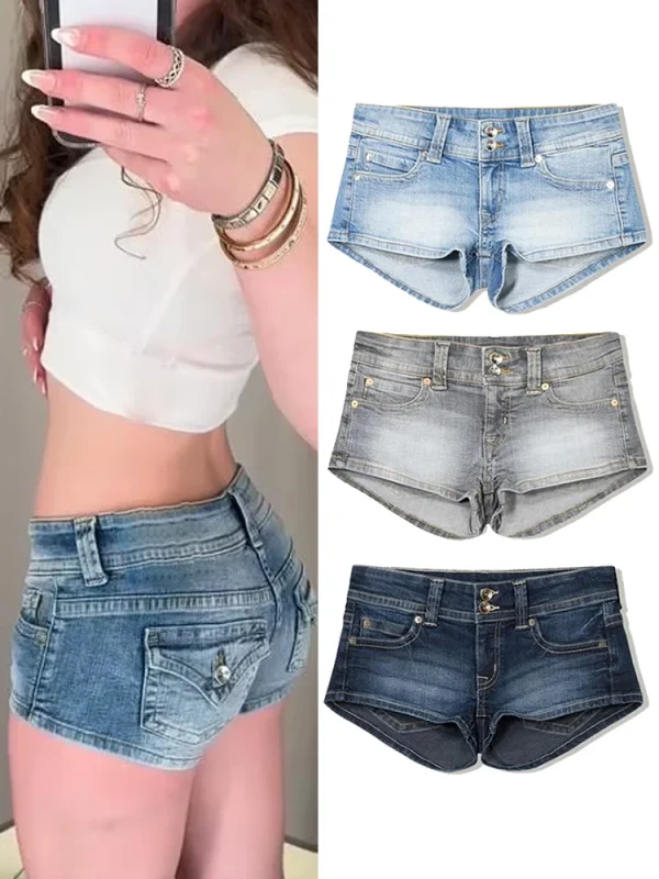short en jean taille basse
