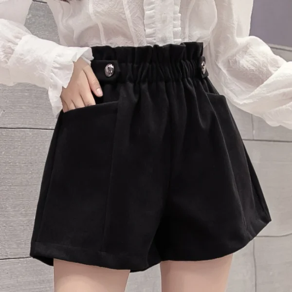 short hiver noir taille haute