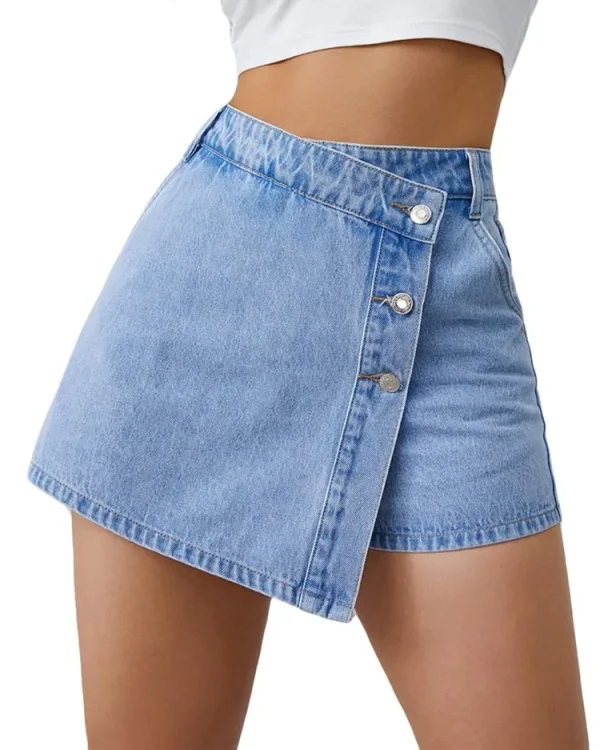 jupe short jean asymétrique