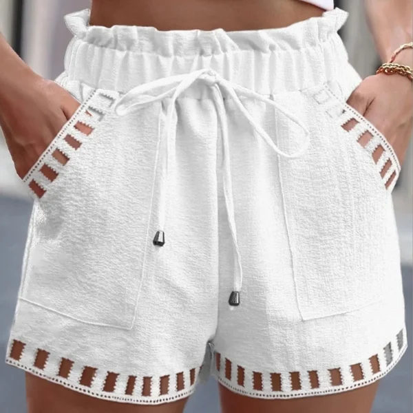 short blanc coton femme