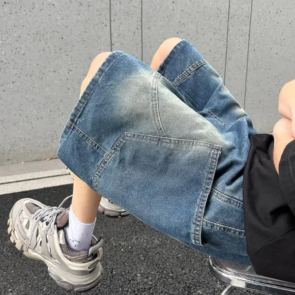short baggy jean homme streetwear