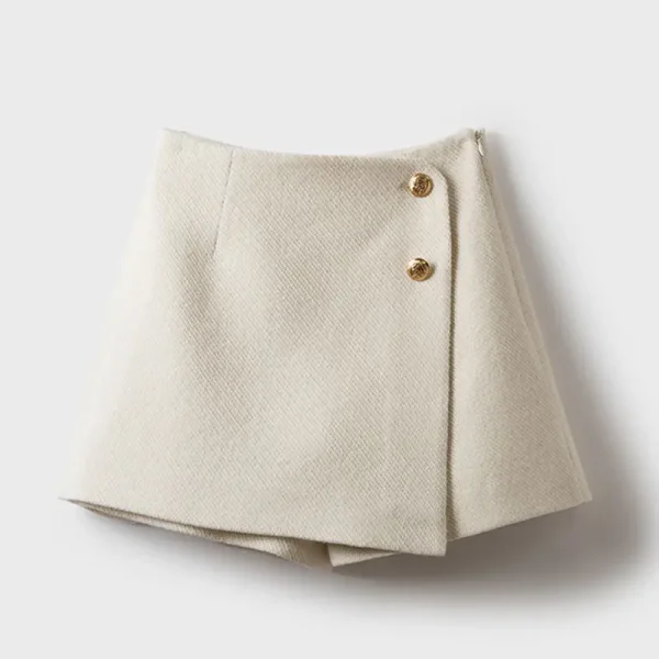 jupe short beige chic
