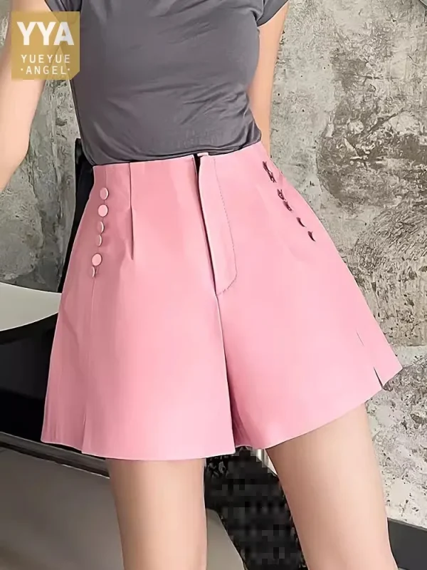 mini short cuir taille élastique