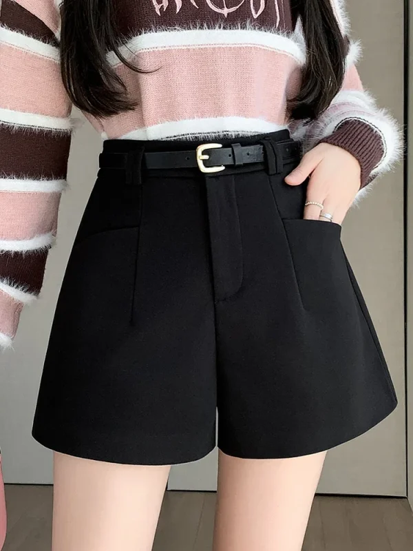 short femme hiver noir classique