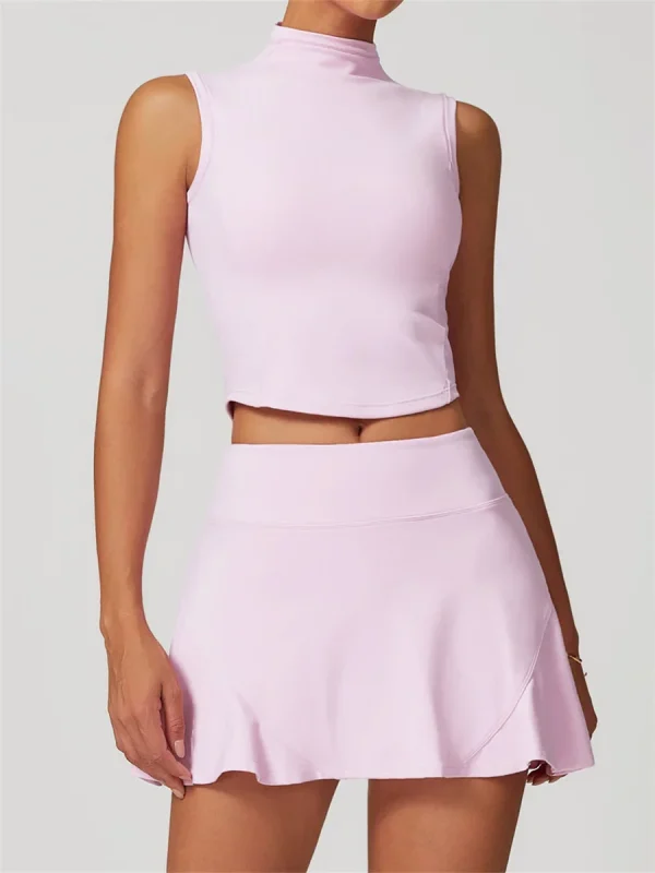 jupe short rose ensemble 2 pièce