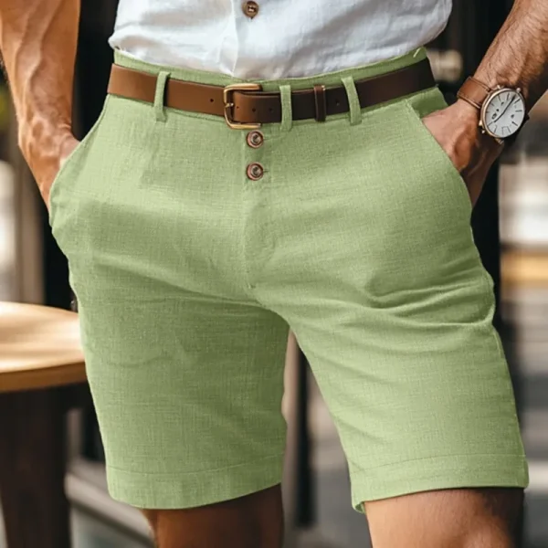 short court homme vintage triple bouton