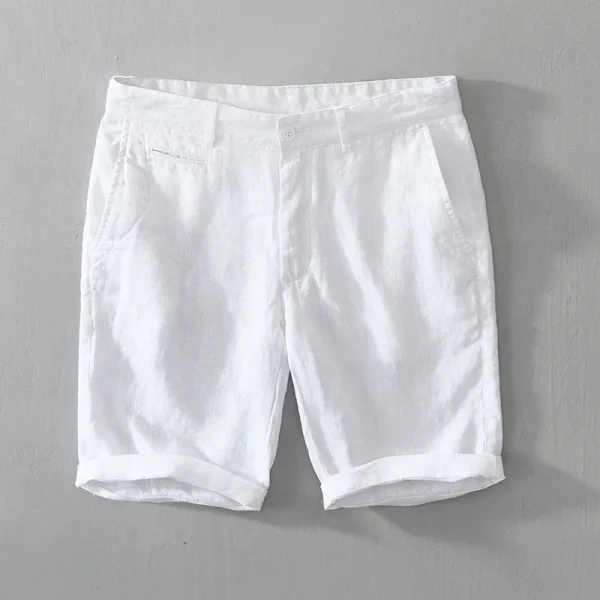 mode estivale homme short en lin blanc