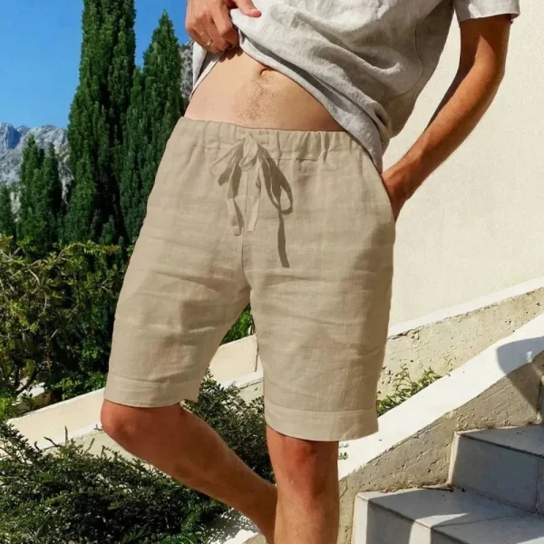 short en lin homme