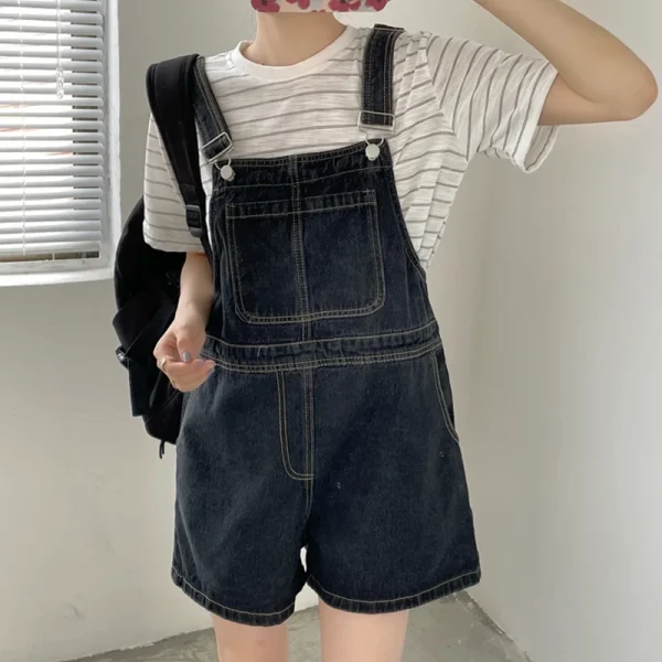 salopette short en jean