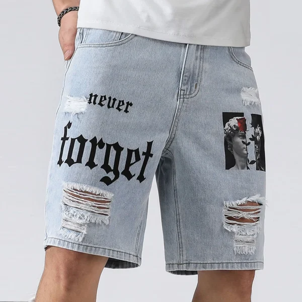 short jean cargo homme imprimé