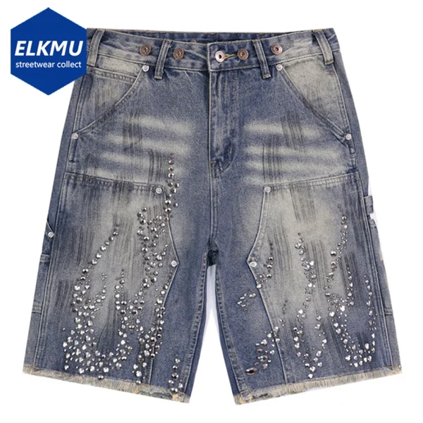 short en jean homme luxe effet strass
