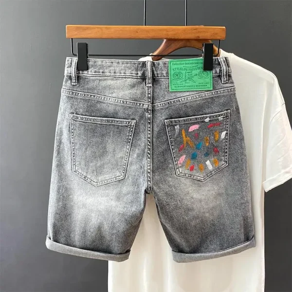 short en jean gris homme