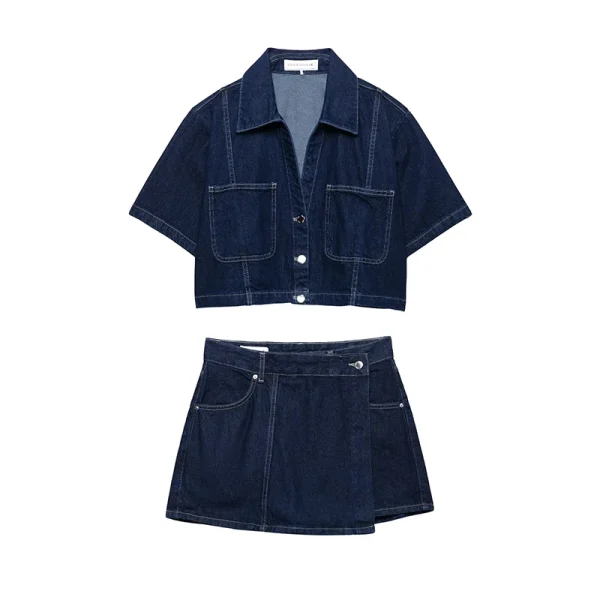 combinaison short jean femme tendance