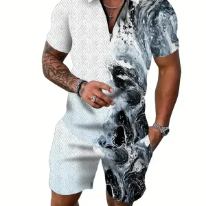 ensemble short tshirt homme imprimé 3d