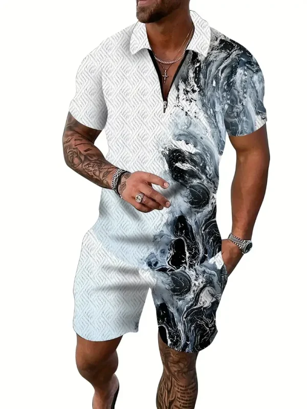 ensemble short tshirt homme imprimé 3d