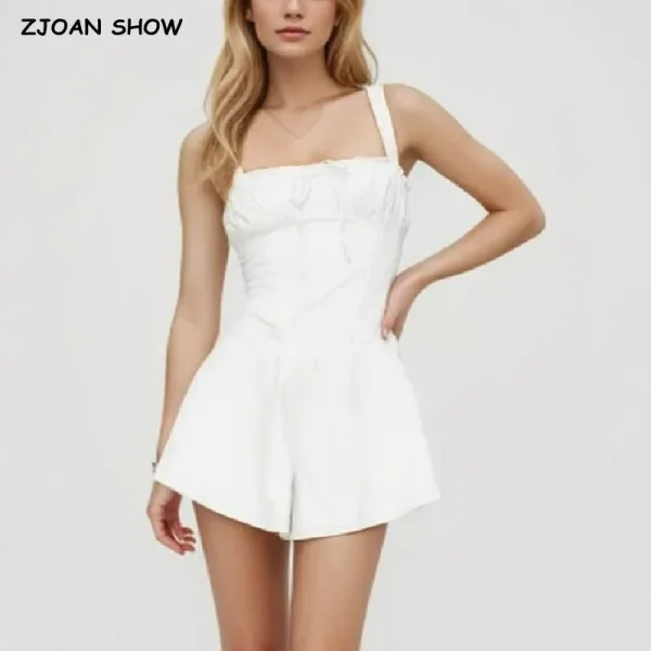 combinaison short femme blanc style corset