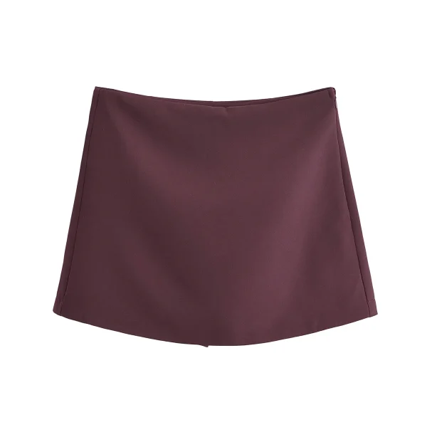 jupe short bordeaux fermeture éclair latérale