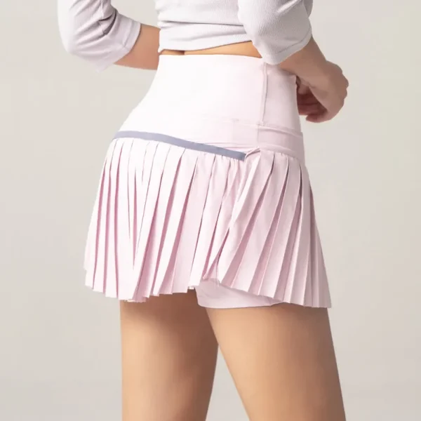 jupe short rose plissée anti éblouissante