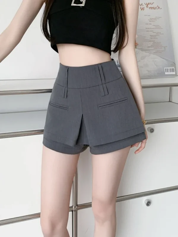 jupe short grise jupe-culotte