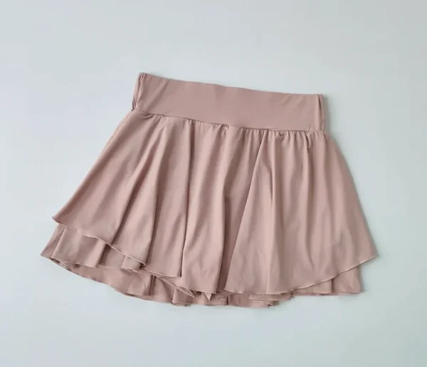 jupe short rose volant légère