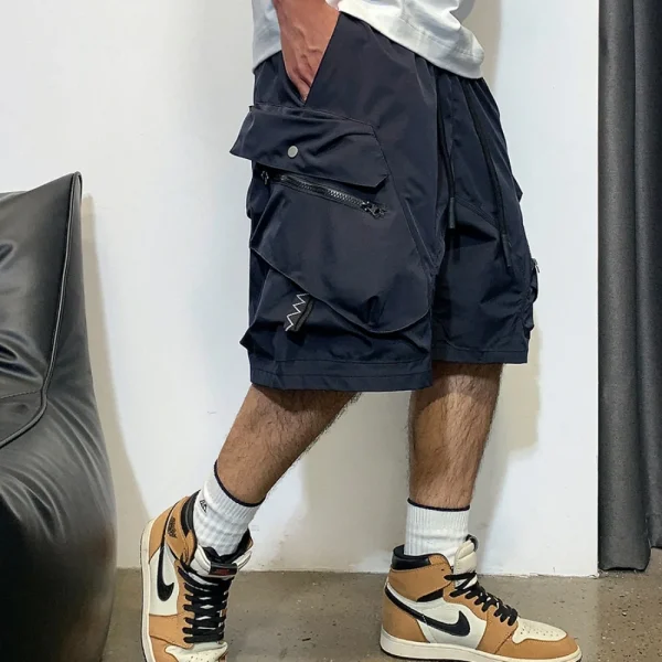 short cargo noir homme streetwear