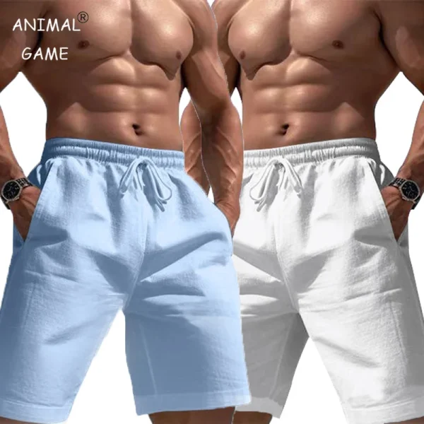 short en lin homme léger