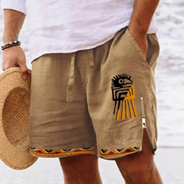 short en lin homme graphique