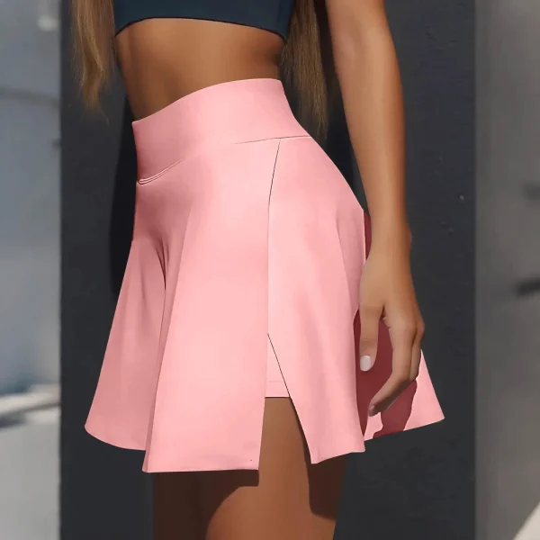 jupe short rose mi-longue