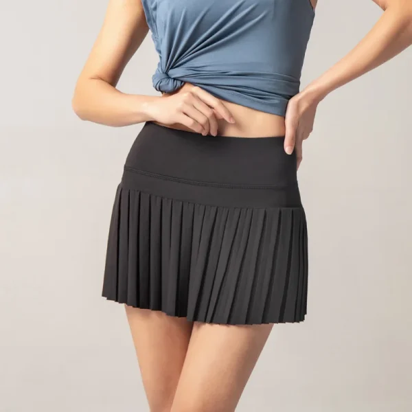 jupe short noire plissée anti éblouissante