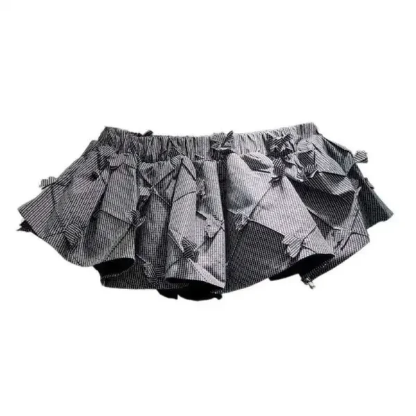 jupe short volant noire et blanche