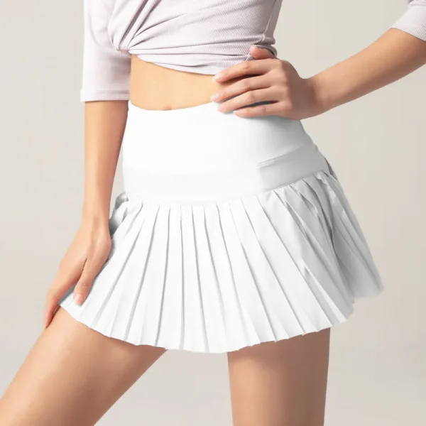 jupe short blanche plissée anti-éblouissante