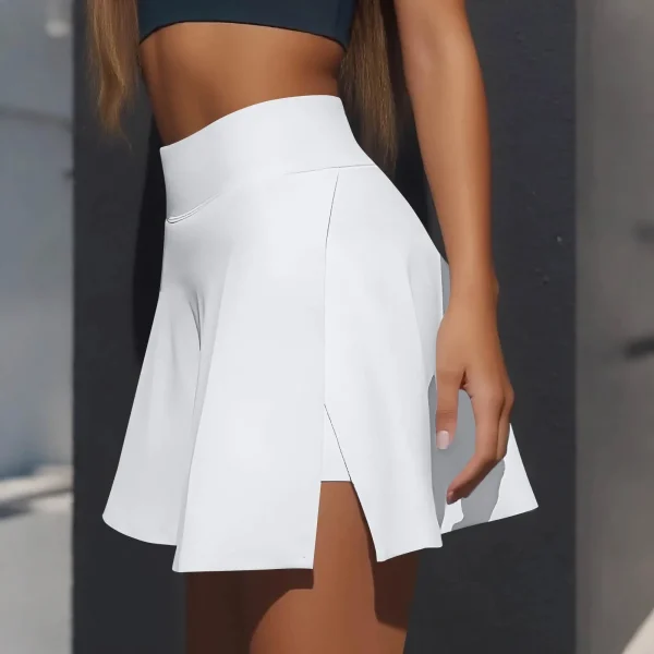 jupe short blanche mi-longue