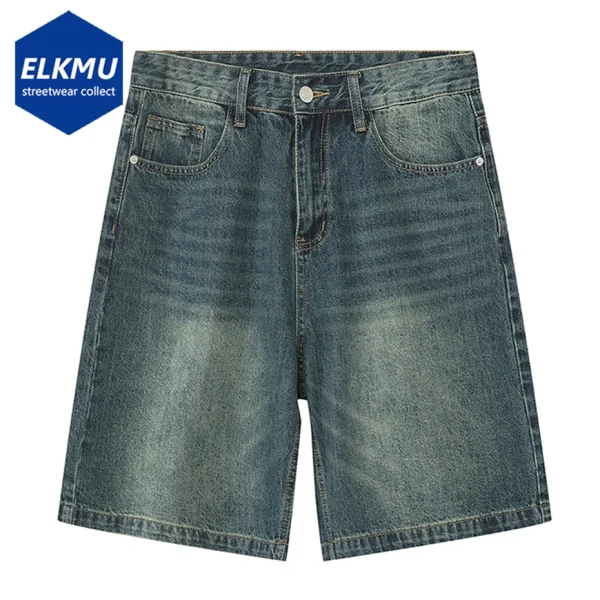 short en jean large homme vintage