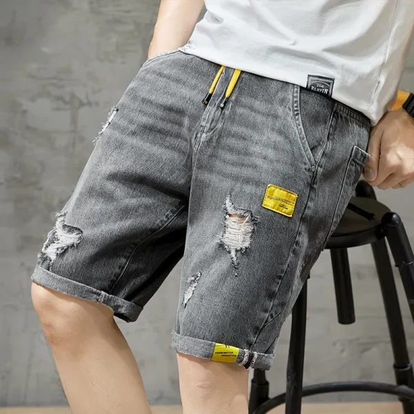 short jean cargo homme gris tendance